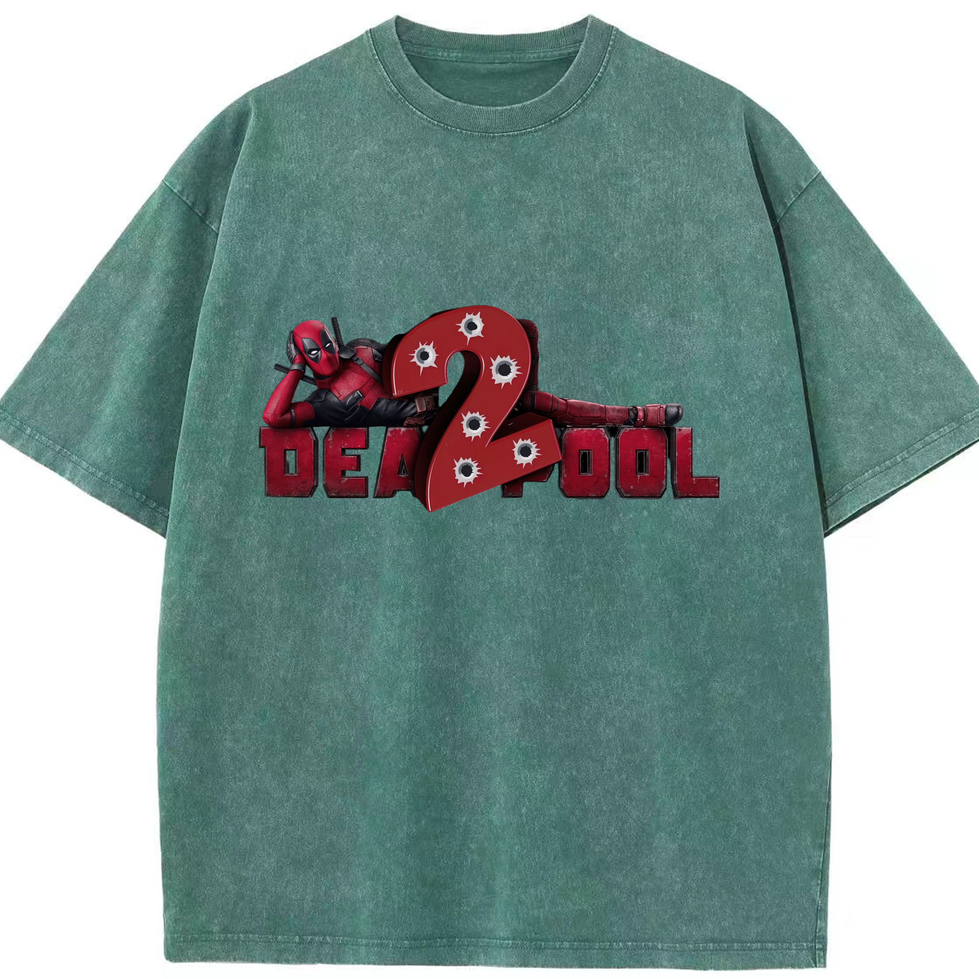（画像用） Deadpool デッドプール 綿100% ヴィンテージ風 半袖Tシャツ（フロントプリント）
